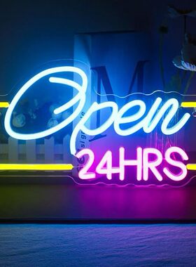 跨境代发字母灯牌霓虹灯led霓虹灯发光字悬挂营业中open霓虹灯牌