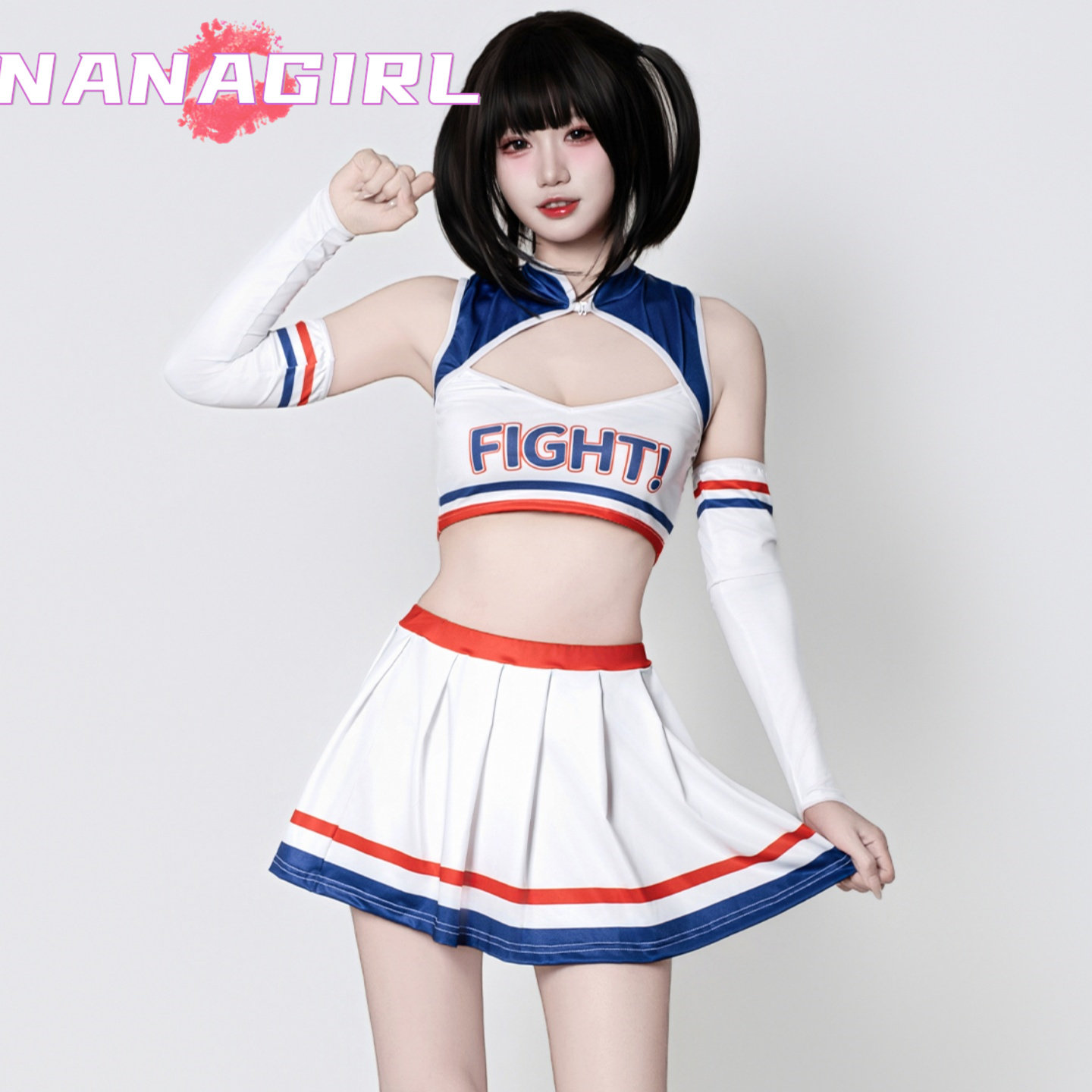 日本设计元气活力时代啦啦队车模表演制服足球宝贝cosplay分体裙