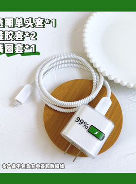 苹果20W充电器保护套13/14快充透明防护壳苹果数据线保护套12充电线创意11Promax手机线保护套线防折断缠绕绳