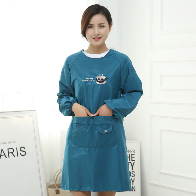 厨房烧饭围裙纯棉时尚成人罩衣长袖围裙防水防油反穿衣男女工作服,家庭/个人清洁工具,围裙,淘宝优惠券,粉丝福利购,淘宝优惠卷