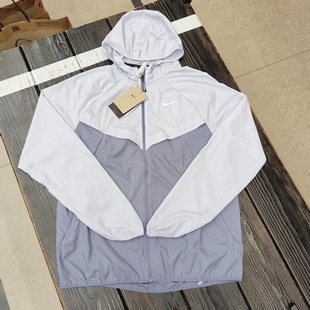 Nike耐克防晒衣男女通用连帽拉链外套夏季薄款常规款HV4549-057
