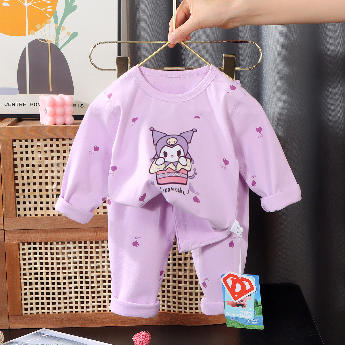 酷洛米儿童秋衣秋裤内衣套装