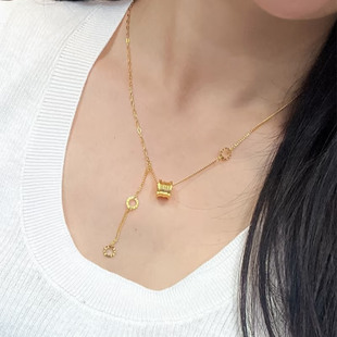 经典不过时小蛮腰项链女强保色色黄金色刻字love锁骨链送女友首饰