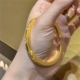 古法仿黄金色錾刻小雏菊手镯开口小众设计气质新中式 国风花朵手饰