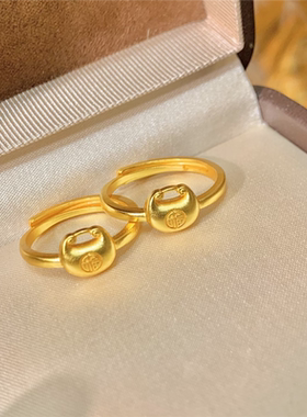 小克重圆润金坨坨小胖福戒指女