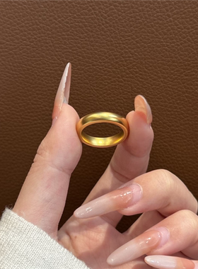 保色素圈饱满厚实泥鳅背戒指男女