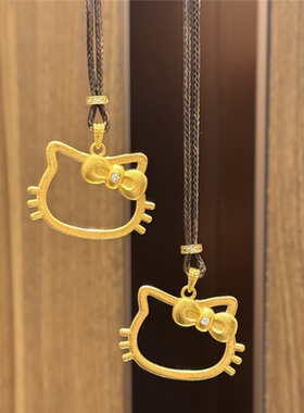 点钻镂空大头kitty猫头项链女
