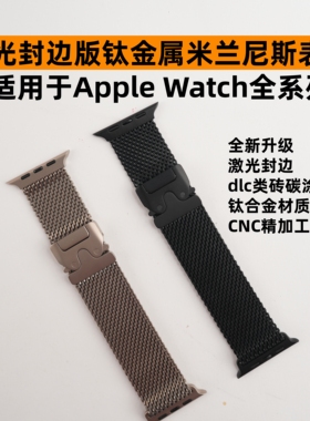 DLC涂层CNC连接器钛金属米兰尼斯表带适用于AppleWatch UltraS110