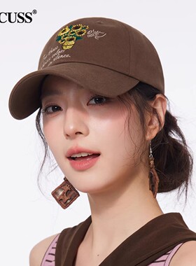 时尚纯棉软顶棒球帽花朵刺绣