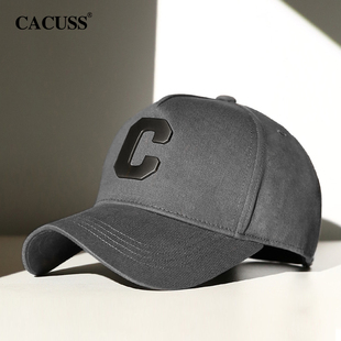 CACUSS高顶帽子男款2025新款硬顶棒球帽百搭大头围鸭舌帽