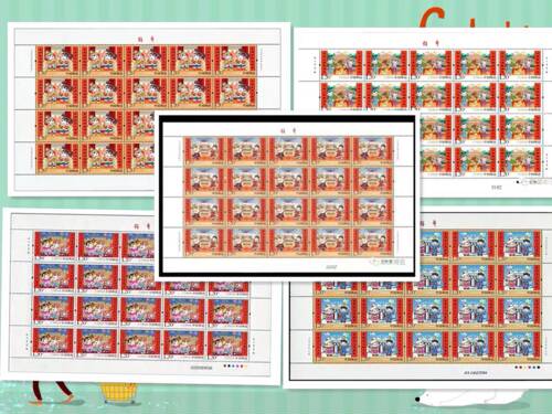 2015-2019拜年一至拜年五邮票大版大 全套，原胶全品，邮局正品