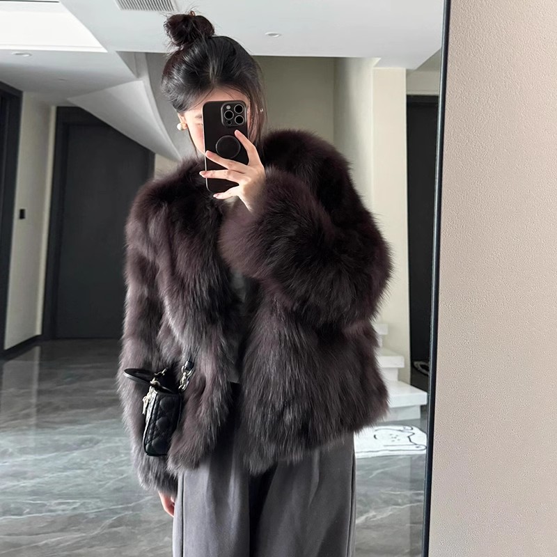 2025秋季新款高级感毛毛外套环保狐狸毛小个子百搭宽松显瘦女皮草