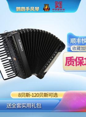 鹦鹉YINGWU考级演奏初学手风琴60/96/120贝斯三四排簧手风琴 9968