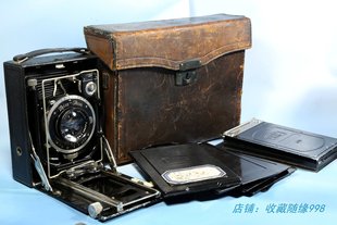 9x11中画幅德国老相机 蔡司伊康百年古董折叠干板胶卷折叠相机