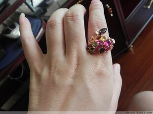 天然碧玺戒指A881美女蛇冲钻价438元。