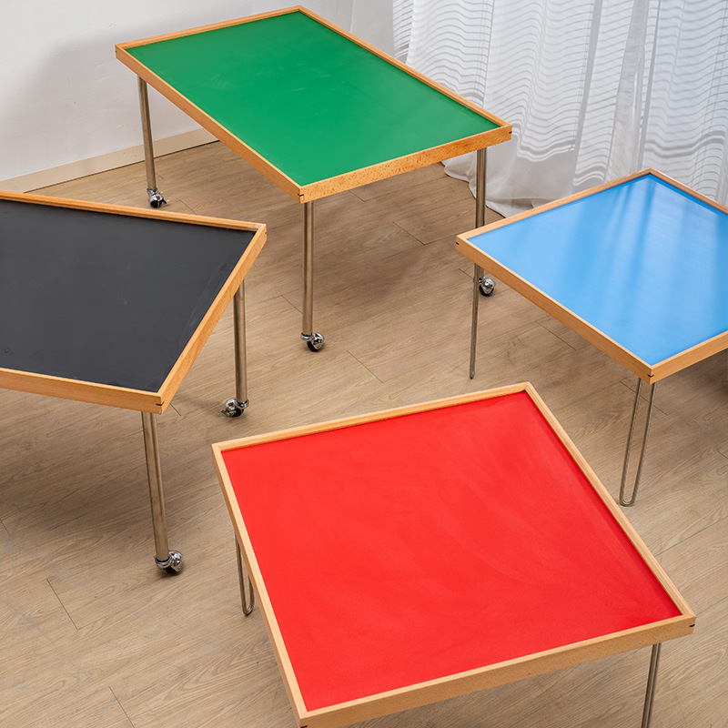 包豪斯极简实木方形小茶几北欧简约现代不锈钢可移动中古边几方桌