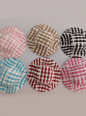 彩色迷你花艺编织帽 仿草编帽 工艺装饰公仔 娃娃玩具帽子DIY配件