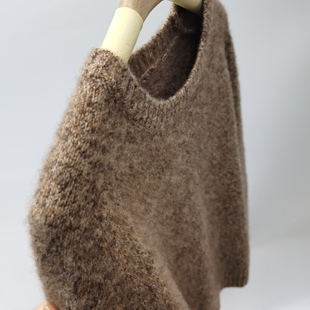 好美啊 女 康宝莱白厂丝羊绒400克左右马鞍肩蓬松云感宽松套头衫