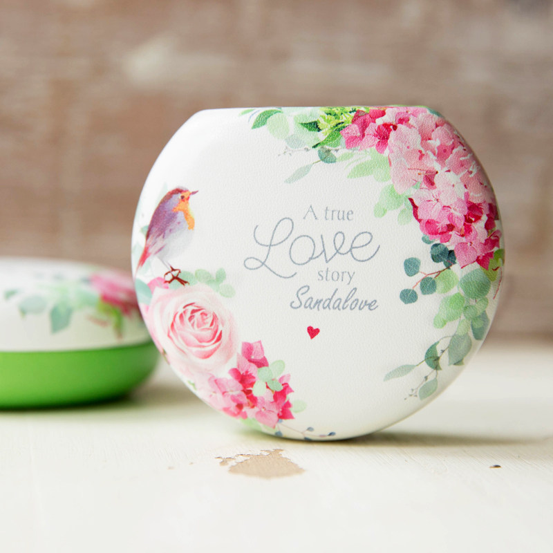 隐形眼镜盒伴侣盒美瞳盒花朵 粉色蓝白绿绣球花鸟圆文艺原创包邮