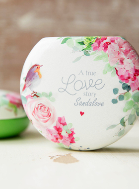 隐形眼镜盒伴侣盒美瞳盒花朵 粉色蓝白绿绣球花鸟圆文艺原创包邮