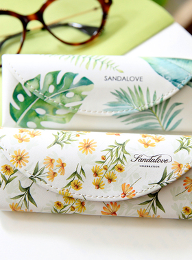 眼镜盒女 ins 少女文艺复古眼睛盒 墨镜盒复古便携防压太阳镜盒