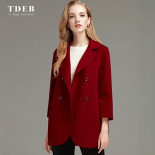 高端毛呢外套女装羊毛大牌时尚2025冬季短款气质流行双面羊绒大衣