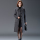 纯羊毛双面绒大衣女长款 加厚明口袋秋冬抗皱深珐灰高级感毛呢外套
