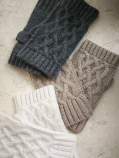 4048原单2021秋冬季新定制款纯羊绒加厚半指手套纯色女款青年手套