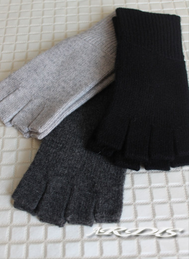 纯山羊绒针织出毛线加厚露指半指手套触屏冬季女士短款保暖包邮