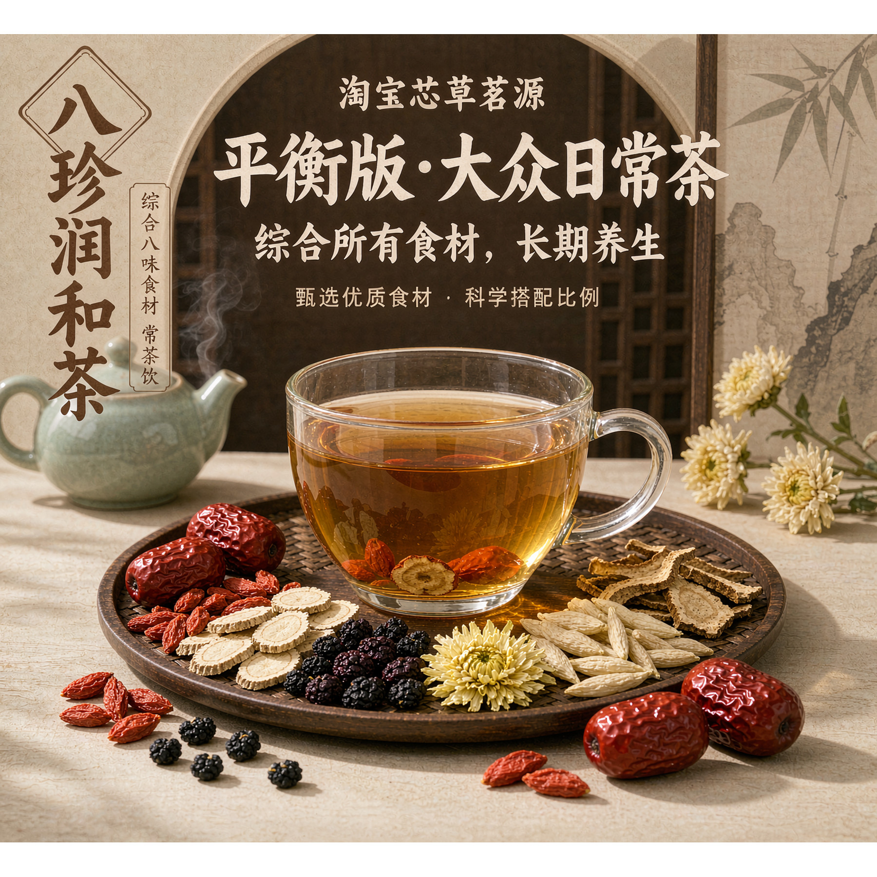 八珍润和茶八珍汤茶包气血肝肾脾图片