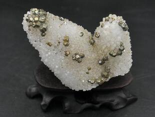 黄铁矿 石英 天然矿物晶体矿石教学 标本 原石宝石收藏家石头06