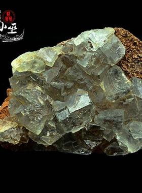 绿色萤石四方体透度好观赏天然矿物晶体矿石教学标本原石宝石p81