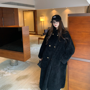 卢西西 摘星夜曲 全羊毛皮毛一体皮草长款外套女2026冬羊羔毛大衣