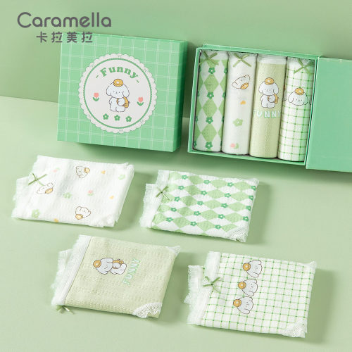 caramella春夏新款内裤女卡通女款短裤可爱少女纯棉裆女士三角裤