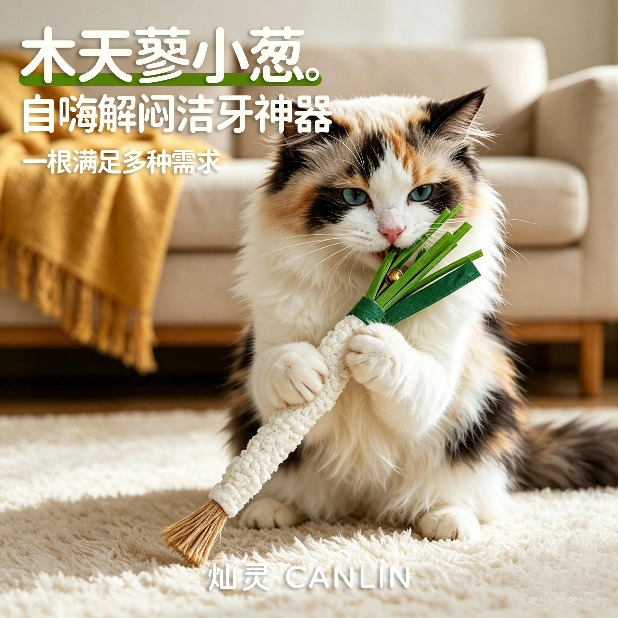 逗猫棒猫咪玩具大葱消耗体力猫玩具自嗨解闷神器木天蓼磨牙棒玩具图片