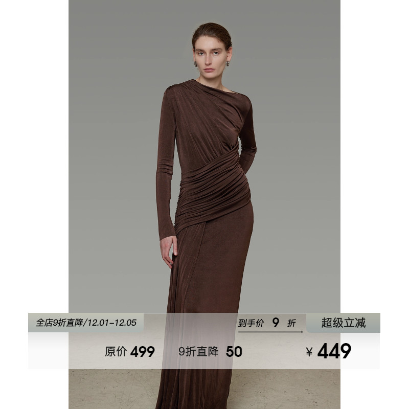 UNSPOKEN法式复古修身气质连衣裙