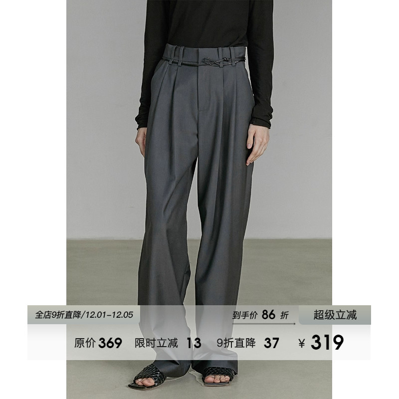 UNSPOKEN高腰垂感休闲裤