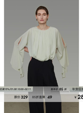 UNSPOKEN设计感不规则露肩衬衫女春季2026新款松弛慵懒感气质衬衣