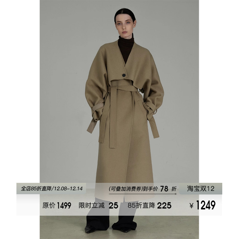 UNSPOKEN100羊毛坎肩双面呢大衣