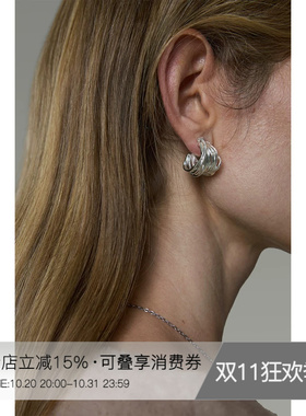 UNSPOKEN精致多股缠绕清冷细腻光泽气质百搭耳环