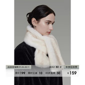 UNSPOKEN复古毛毛围巾超厚实女冬季 保暖软糯百搭纯色环保皮草围脖