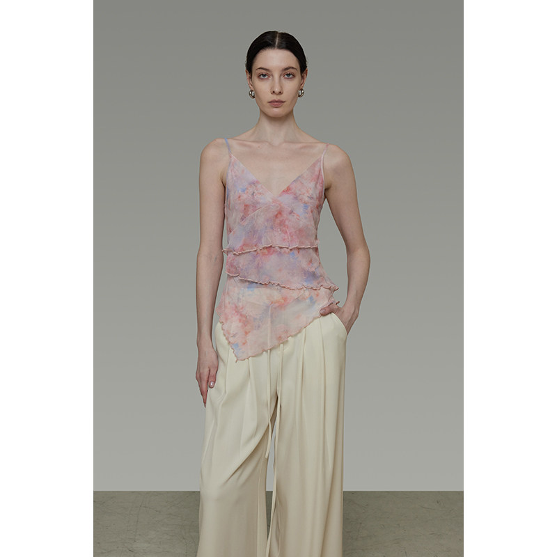 UNSPOKEN设计感小众渐变晕染吊带女夏季2025新款不规则下摆背心,女装/女士精品,背心吊带,淘宝优惠券,粉丝福利购,淘宝优惠卷