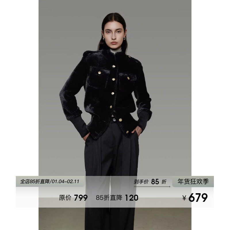 UNSPOKEN立领短款毛呢外套女冬季2025新款修身显瘦高级感呢子大衣,女装/女士精品,毛呢外套,淘宝优惠券,粉丝福利购,淘宝优惠卷