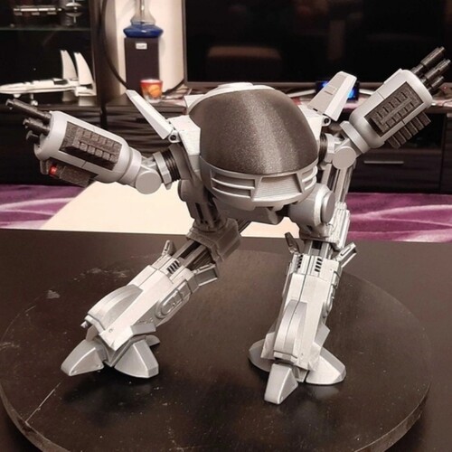 初代机械战警 执法机器人ED-209 升级精细版 高20cm 混世模玩作品