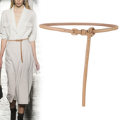 细腰带女真皮打结装 简约皮带女 收腰绑带时尚 饰西装 配连衣裙子衬衫