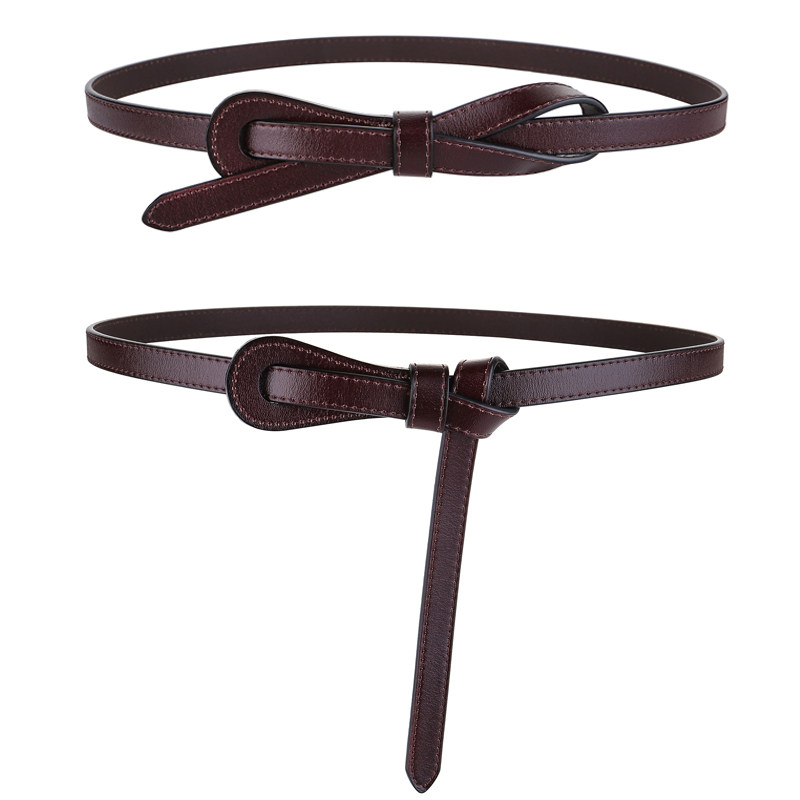 女士细腰带真皮时尚简约百搭韩版装饰配连衣裙子毛衣打结牛皮皮带