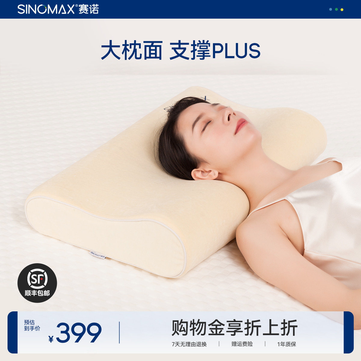 赛诺逸舒太空枕头慢回弹记忆棉枕头枕芯保健枕健康枕助睡眠枕