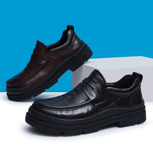 厚底皮鞋商务舒适休闲皮鞋水牛皮