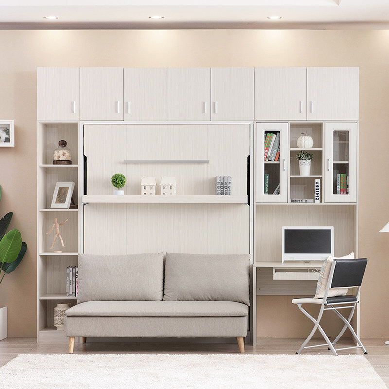 瀚辰木业书房隐形床书桌书柜一体客厅多功能折叠床壁床沙发一体