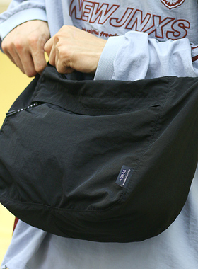 sobag日系大容量通勤布包女山系运动街头潮男斜挎单肩尼龙大布包